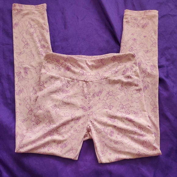 3 pairs LuLaRoe One Size Leggings NWOT Bambi Disney purple - Picture 2 of 8